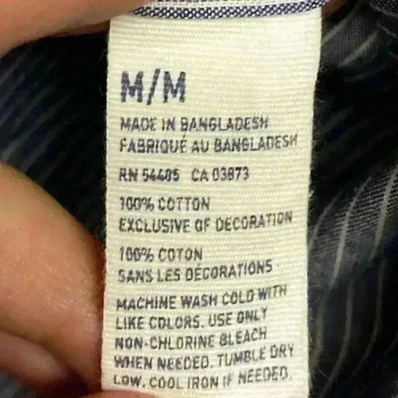 𝅺AMERICAN EAGLE Outfitters Mens Prep Fit Striped Button Down Top, Medium - Picture 5 of 6